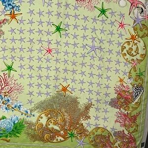 Versace Floral and Starfish Print Scarf